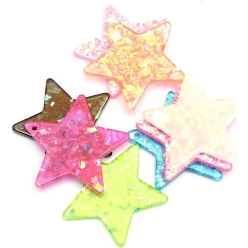 35x35mm Resin Mixed Transparent Pentagram Shape Decoration Crafts Flatback Cabochon Embellishments Scrapbooking DIY Accessories