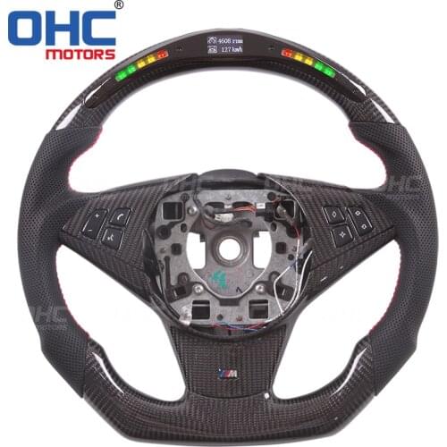 LED Display Steering Wheel compatible for BMW-5 Series 530d e60 LED Performance Steering Wheel with carbon fiber