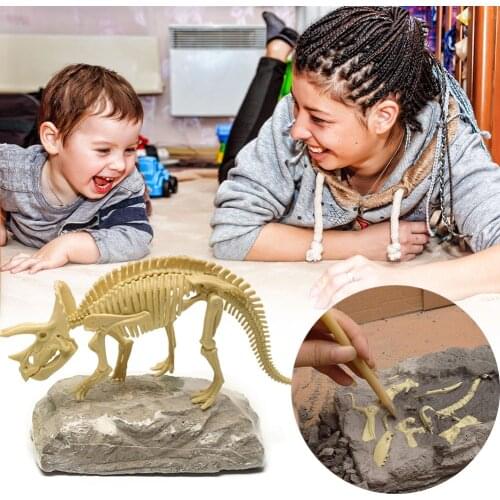 Dinosaur Skeleton Fossil DIY Digging Assembling Kids Teenager Educational Toys Assembled Model Building Kits Tool