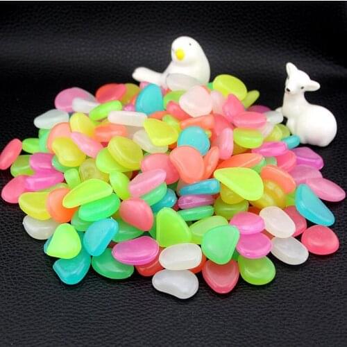 50pcs/pack Glow Pebbles hot sale Stones Home Fish Tank Garden Decoration Luminous Glowing In The Dark Stones