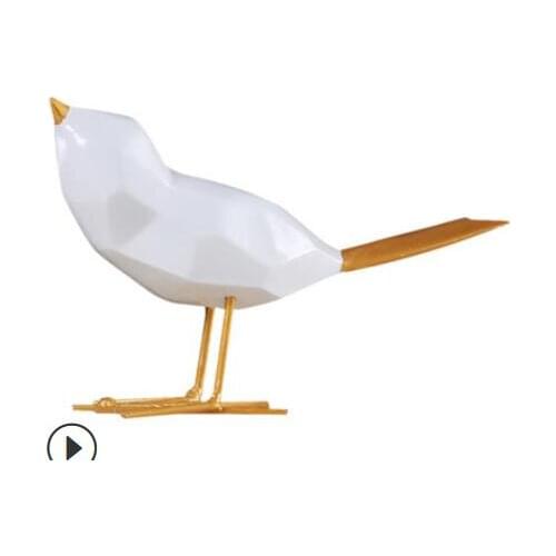 Nordic Technology Golden geometric tail resin bird direct deal Creative resin crafts Bird ornaments Home decoration wholesale