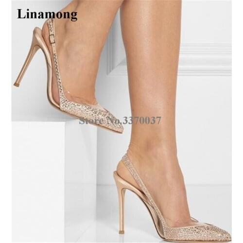 Women Wedding Shoes Bling Bling Rhinestone Pointed Toe PVC Thin Heel Pumps Transparent Crystal Cut-out High Heels Club Shoes