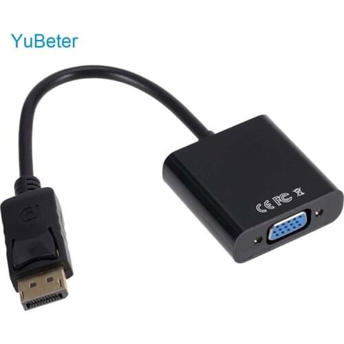 YuBeter DP to VGA Video Adapter 1080p Thunderbolt Male Display Port to Female VGA Cables Displayport to VGA DLLE DP Adapter