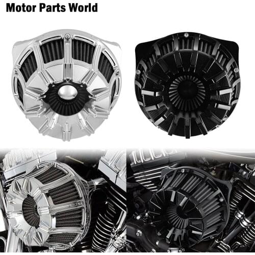 Motorcycle Black/Chrome Intake Air Cleaner Filter CNC Aluminum For Harley Touring Electra Glide FLHR Dyna Softail Sportster XL