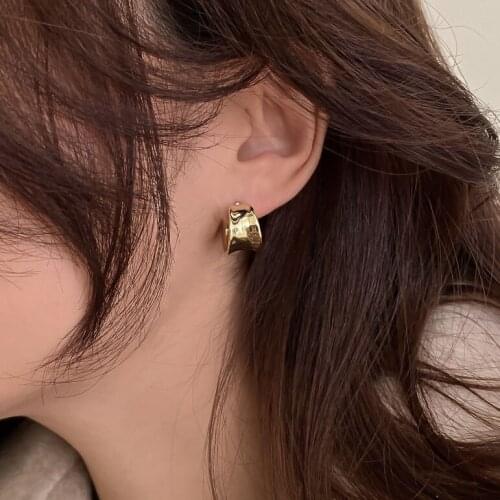 Japanese Korean Earrings For Women Fashion Jewelry Metal Gold Silver Color Piercing Stud Ear Jewellery Ladies Gift