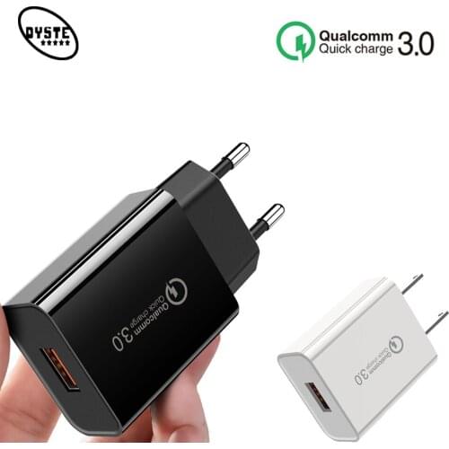 18W US EU Plug USB Charger Smart Mobile Phone Quick Charge 3.0 Wall Travel Adapter for iPhone Huawei Xiaomi Samsung Fast Charger