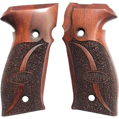 Sig Sauer P226 Laser Cut Red Wooden Grip Mod1