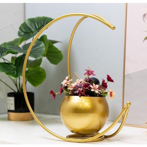 Golden Luxury Ideas Plant Pot Nordic Ironwork Plant Pot Living Room Indoor Potted Plants Office Desktop Plant Pots Flower Stand