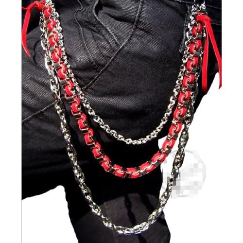 1pcs long metal wallet belt chain rock punk pants trendy pants denim key ring mens hip hop jewelry