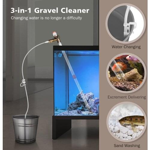 1Pc Aquarium Clean Vacuum Water Change Changer Manual Suction Device Gravel Aquarium Simple Fish Tank Vacuum Siphon Pump Cleaner