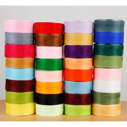 10pcs/lot 4cm x 45m Solid Color Organza Tulle Ribbons Roll Gift Wrapping Packing DIY Organza Tape Party Christmas Decoration