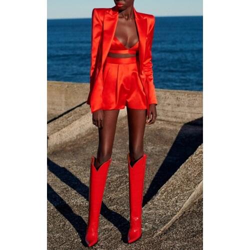 2020 Sexy Women Red Fashion Set