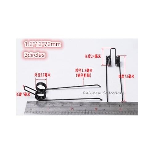 5pcs/lot 1.2*12*72mm high quality Double twist spring Torsion spring Heteromorphic spring