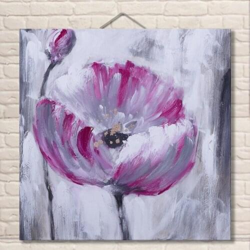 Abstract Purple Flower Canvas Arts for Room Decor Hand Painted Beautiful Canvas Oil Paintings Flower Unframed Wall Canvas Art