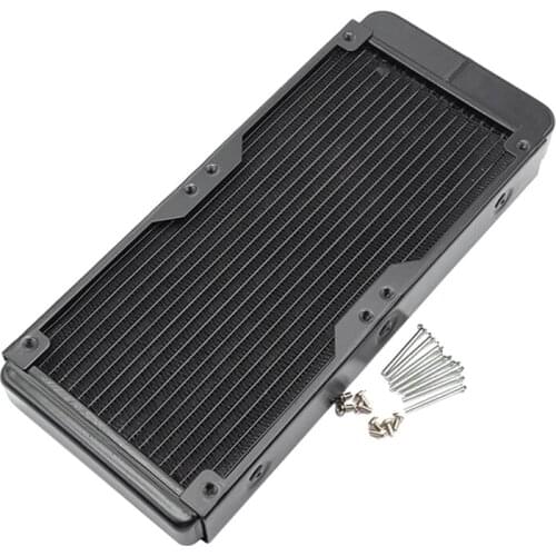 Water Cooling Aluminum Radiator 18 Pipe 240mm Heat Sink Threaded Port for Computer CPU Water Cool System