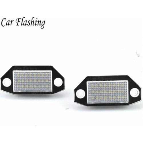 Car flashing 2Pcs Error Free 18LED License Plate Lights For Ford Mondeo MK3 2000 2001 2002 2003 2004 2005 2006 2007 Car Styling