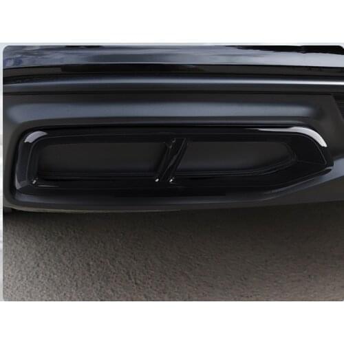 Car Styling Exhaust Tail Pipes Decoration Frame For Audi A6 C8 Black Tail Throat Pipe Modified Cover Trim 2pcs 2019-2020