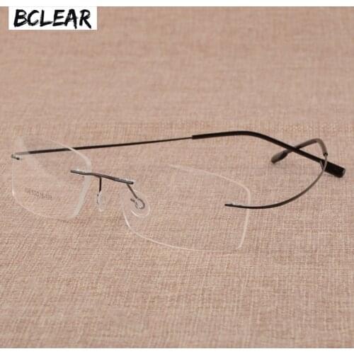 BCLEAR Mens Business Eyelasses Frame Titanium Alloy Memory Frame Glasses Frameless Spectacle Frame 808