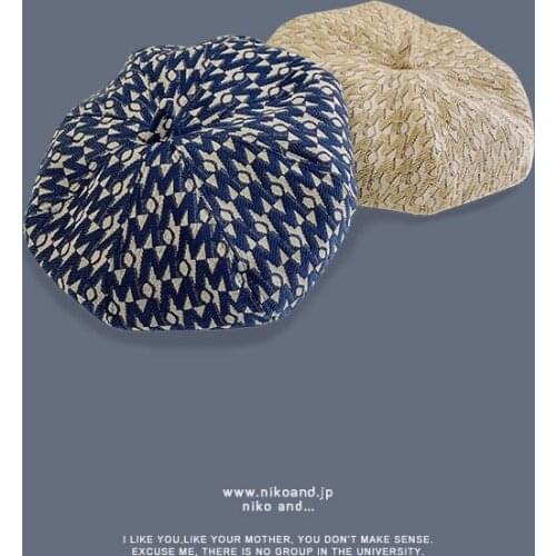 2021 Women Wool Beret Fashion Cotton British Style Lattice Winter Hats For Women Flat Cap Girl Felt Berets Multicolor Painter