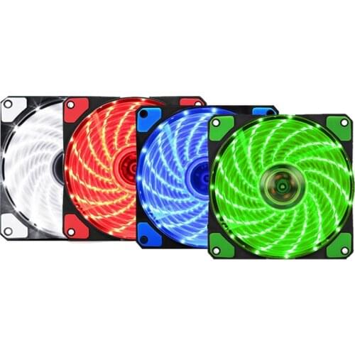 8 models 120mm PC Computer 16dB Ultra Silent 15 LEDs or 33leds Case Fan Heatsink Cooler Cooling pc fan 12CM Fan 12V 3P IDE 4pin