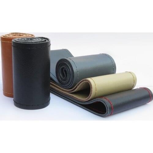 CHIZIYO Hand-Stitched DIY Cowhide Genuine Leather Car Steering Wheel Cover With Needles And Thread For 36-40CM Car Wheel Cover