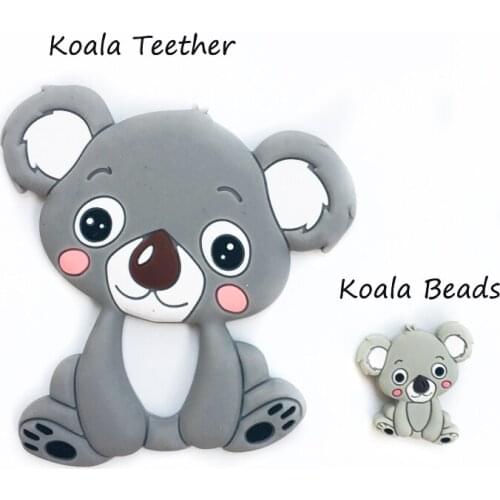 Baby Koala Silicone Teether Chew Beads Teething Toy Infant Teether DIY Chewabl Necklace Nursing Tool Pendant Food Grade Silicone