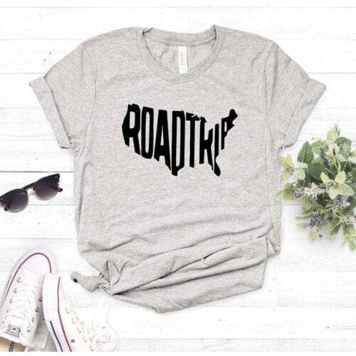Road Trip Print Women tshirt Cotton Casual Funny t shirt For Lady Girl Top Tee Hipster Drop Ship NA-192