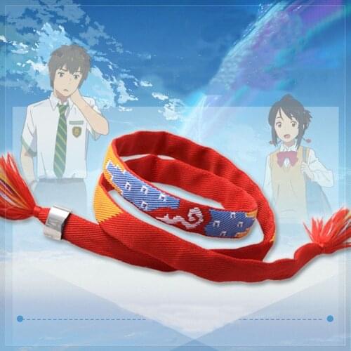 1 Pcs Sweet Japan Anime Your Name Cosplay Bracelets Figure Miyamizu Mitsuha Lover Friendship Bracelet Lucky Hairband Figure Toys