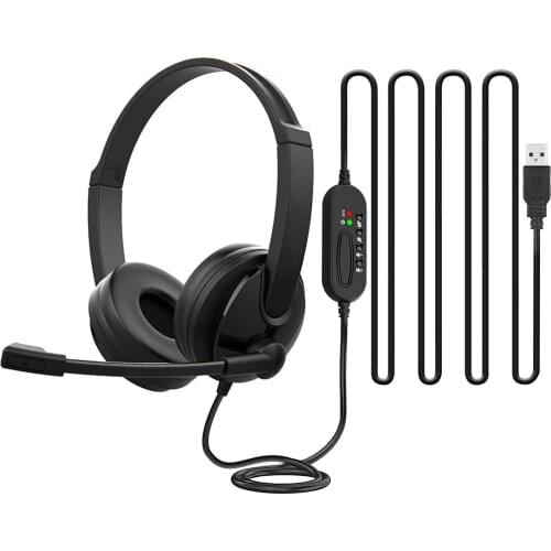 Headset USB Headset Computer Headset Microphone HIFI Stereo Conference Headset With Omnidirectional Microphone