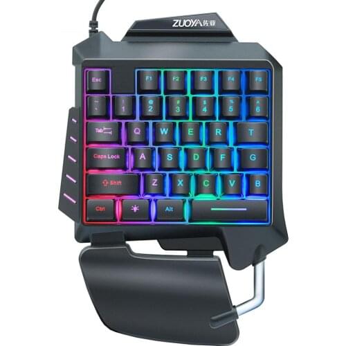 ZUOYA Single Handed Gaming Membrane keyboard 35 keys one hand Ergonomic Game Keypad G92 For LOL PUBG CSGO gamer PC Laptop