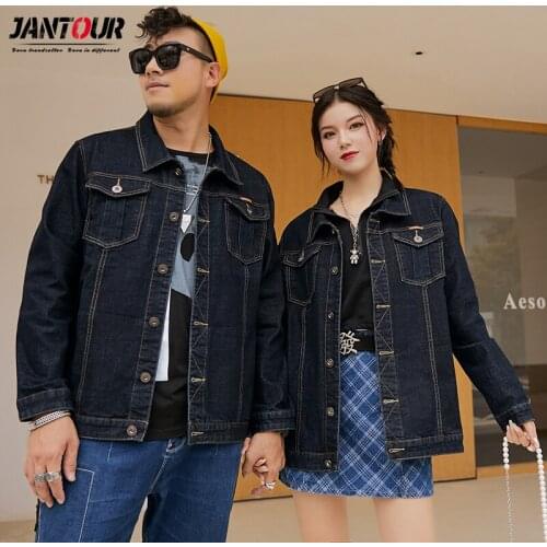 Jantour Plus Size 5XL 6XL 7XL 8XL Mens Denim Jacket Autumn Winter Coat Classic Design Lapel Fashion Casual Jacket Brand Clothes