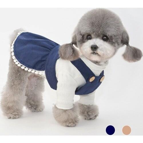 Cute Solid Color Pet Sling Skirt for Small Dog Birthday Dress Simplicity Spring Puppy Clothes for Chihuahua Yorkie dropshipping