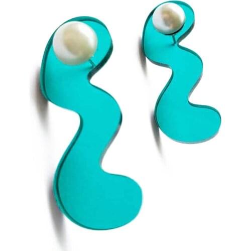 Fashion Simple Transparent acrylic art twisted Stud Earrings Women Cute 5 Colors insect earring Jewelry festival Gift E18087