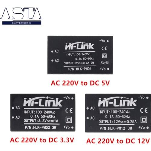HLK-PM01 HLK-PM03 HLK-PM12 AC-DC 220V to 5V/3.3V/12V mini power supply module,intelligent household switch power supply module