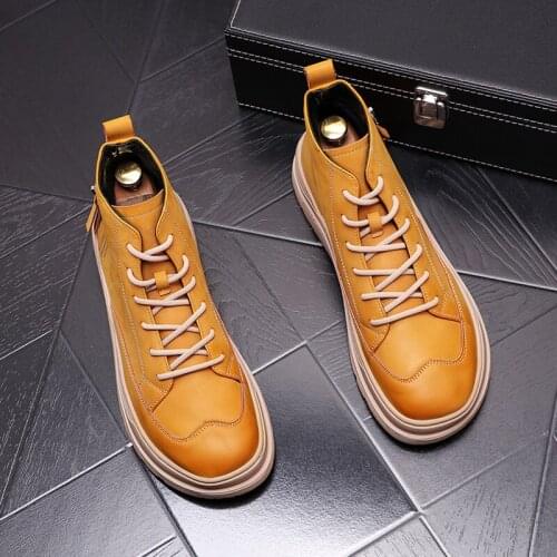 2020 High Top Men Ankle Boots Black Warm Aged Office Leiusre Suede Leather Footwear Luxury Zapatos De Hombre Platform Boots