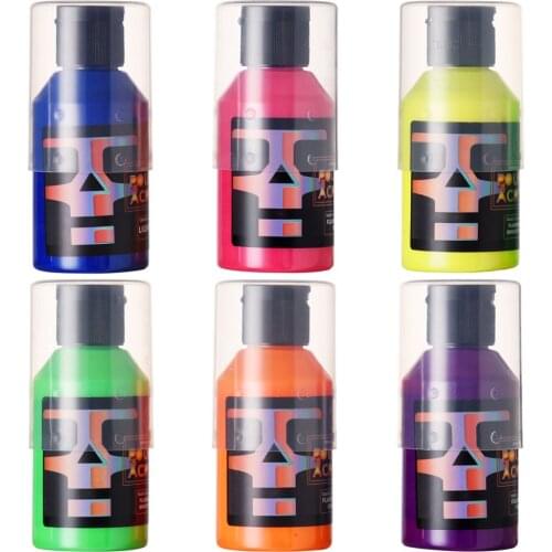 OPHIR 6 Colors High Flow Pouring Acrylic Paint Set Pre-Mixed Water-Based Fluid Pigment Kit 100ML/Bottle DIY Arts Supply TA001