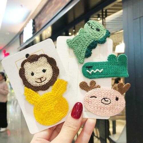 New Girls Cute Knitting Cartoon Smiley Face Hairpins Barrettes Children Lovely Colors Ornament Hair Clips Kids Hair Accessories