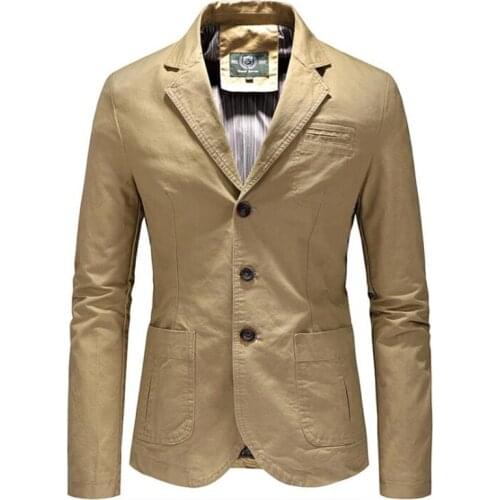 New Mens Causal Business Blazer Man Single-breasted Cotton Slim Suit Jacket male suit Plus Size