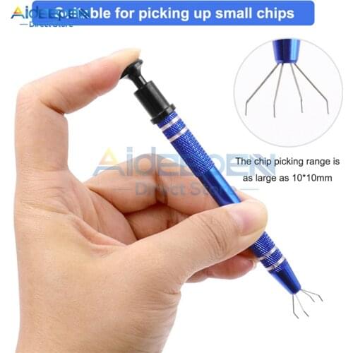 New Electronic Component Grabber IC Extractor Pickup BGA Chip Picker Patch IC Suck Pen Electronic Repair Tools Metal Four Claw