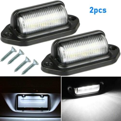 2Pcs 6-LED Car License Plate Lights Boat Truck Trailer Step Lamps Car Accessories Parts 12V Replacement Signal Light
