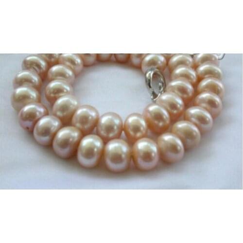 Stunning BIG 14mm baroque PINK freshwater cultured pearl necklace