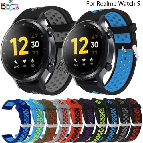 BEHUA Soft Silicone Strap For Realme Watch S Smart WatchStrap For Huami Amazfit GTR 2e / GTR 47mm Bracelet Replacement Wrisband