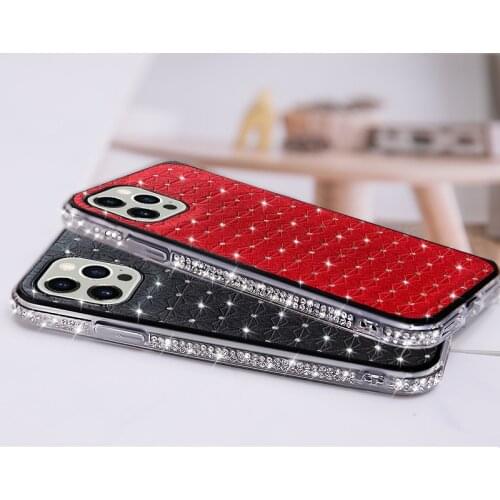 Luxury 3D Jewelled Diamond PU Phone Case Geometric Glitter Diamond Phone Case For iPhone 11 12 Pro Apple 7 8 X XS XR Plus Max