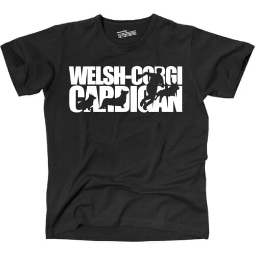 Print Round Neck Man THS T-Shirt Hund WELSH CORGI CARDIGAN Hundesport Agility THS Siviwonder Print T-Shirts