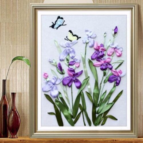 DIY embroidery Chinese cloth art three-dimensional ribbon embroidery exquisite home hanging picture decorations as a gift