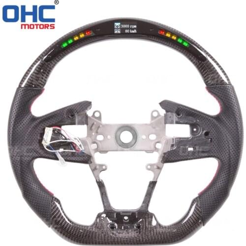 Real Carbon Fiber LED Steering Wheel compatible for FC Si Type - R FK7 FK8