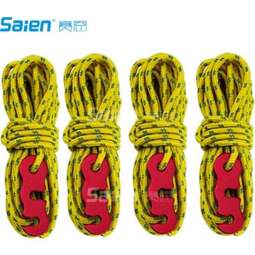3mm Reflective Tent Guide Rope Lightweight Guy Line Cord with Aluminum Adjuster Guyline Tent Cord Tensioner for Camping Hiking