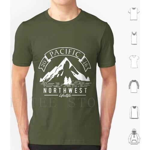 Pnw Vintage Mountains Hoodie & Tees T Shirt Cotton Men DIY Print Pnw Lifestyle Pnw Pnw Mountain Northwest Northwest Pnw Pacific