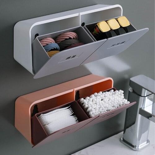 Small Object Storage Box, Household Bathroom Storage Box, Wall-Mounted Cotton Swab Storage Box, Multifunctional Storage Box