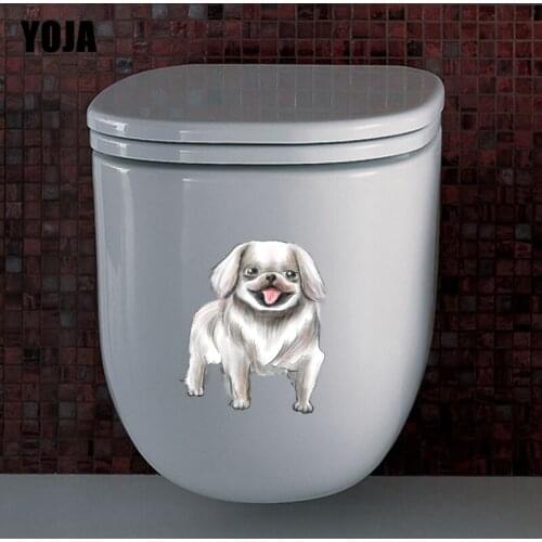 YOJA 20.5*24.6CM Little Dog Wall Sticker Toilet Decal Living Room Home Decor Funny Cartoon T3-0605